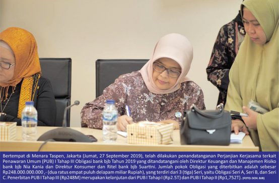 BJBR Terbitkan Seluruh PUB I, Dengan Total Nominal Rp 4.5 Trilyun