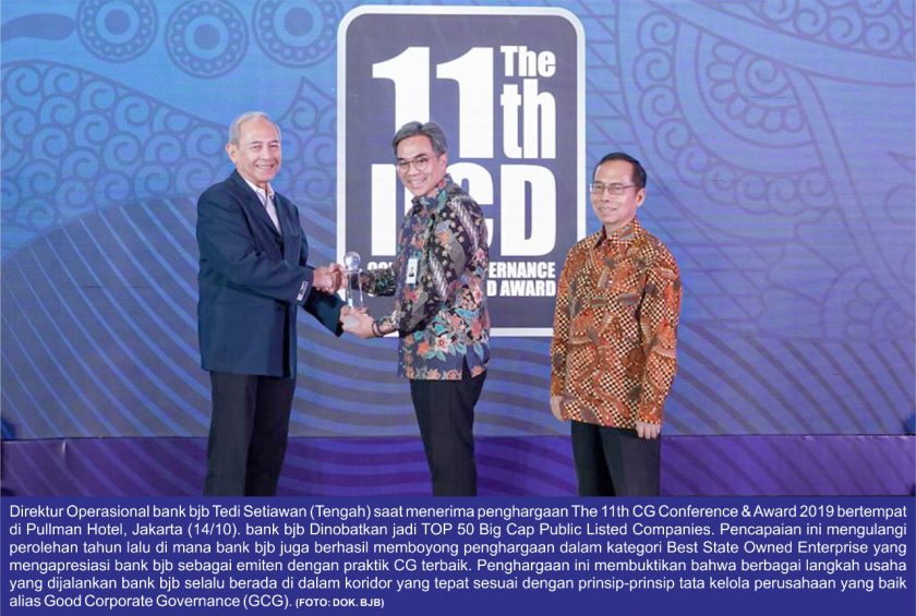 bank bjb Dinobatkan jadi TOP 50 Big Cap Public Listed Companies