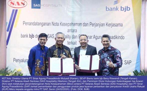 bank bjb Sepakati Kerjasama Dengan SAS Hospitality dan PT SAP Terkait Penyaluran KUR