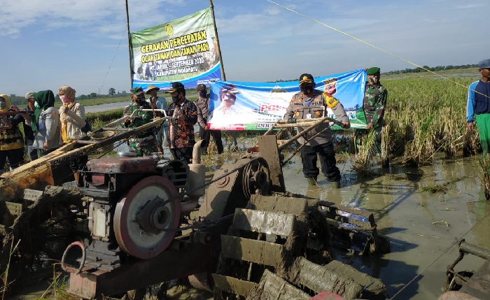 Polres Indramayu Polda Jabar Gemburkan Tanah 150 Hektar, Jaga Ketahanan Pangan Saat Covid-19