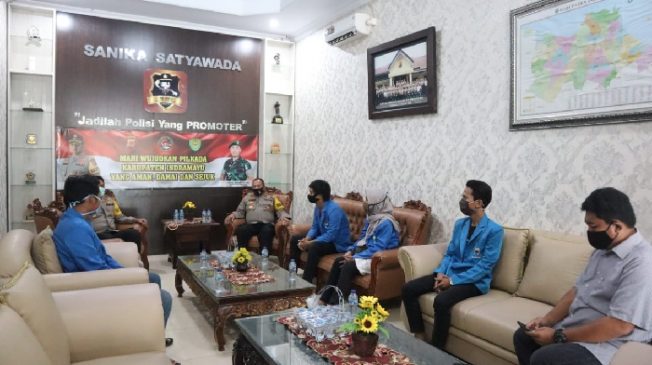 Dalam Rangka Pilkada Damai 2020, Kapolres Indramayu Polda Jabar Silaturahmi Kamtibmas Dengan PMII