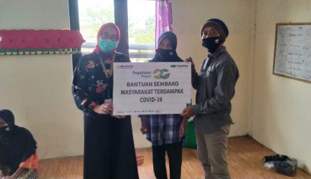 Yayasan Nafilatul Husna Mendapat Bantuan Sembako dan Masker dari PT Pegadaian Persero