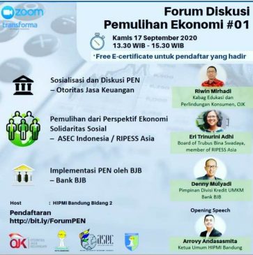 bank bjb Bersama HIPMI Kota Bandung Gelar Forum Diskusi Pemulihan Ekonomi