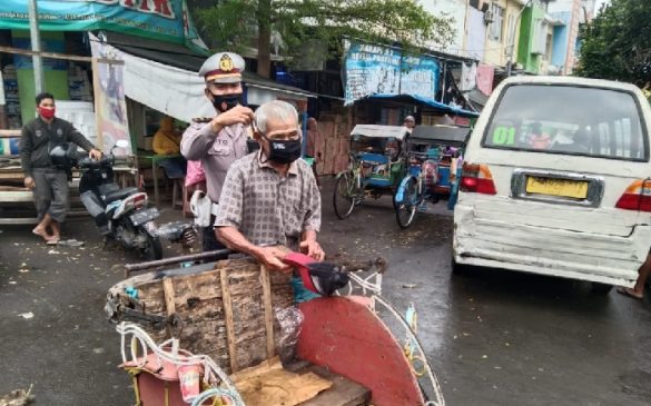 Sat Lantas Polres Banjar Berikan Imbauan Protokol Kesehatan