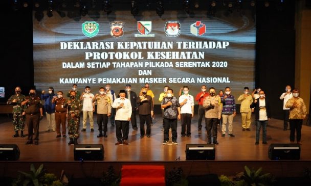 Wakapolda Jabar Hadiri Deklarasi Kepatuhan Prokes Hadapi Pilkada Serentak 2020