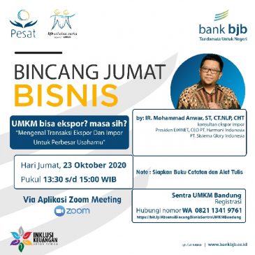 Ayo Ikuti Webinar bank bjb Supaya UMKM Bisa Ekspor
