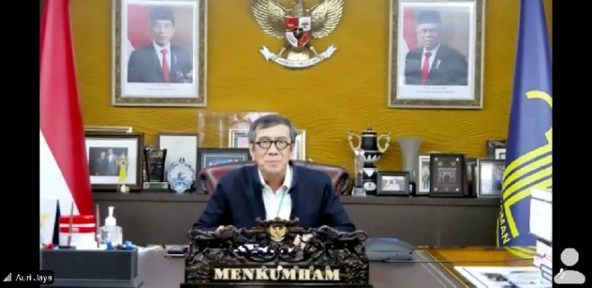 Yasonna Laoly : HPN 2021 Momentum Tepat Pers Berkontribusi Nyata Tanggulangi Pandemi Covid-19
