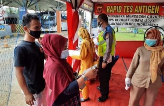 Arus Balik Operasi Ketupat Lodaya 2021, Polres Indramayu Lakukan Rapid Test Antigen