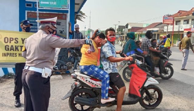 Dalam Rangka Patroli KRYD, Polres Subang Berikan Imbauan Prokes