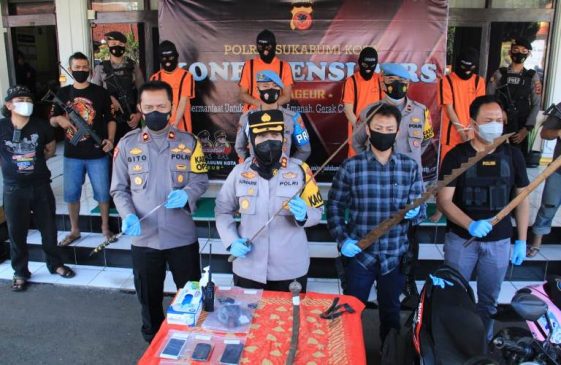 Tim Jatanras Sat Reskrim Polres Sukabumi Kota Tangkap 4 Anggota Geng Motor