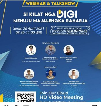 Kerjasama dengan Dishub, bank bjb Cabang Majalengka Gelar Webinar “Si K1lat Nga Digi Menuju Majalengka Raharja”