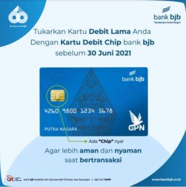 Surat Edaran BI, Ganti Kartu ATM bjb Magnetic Stripe dengan Debit Chip Sampai 30 Juni 2021