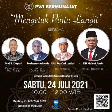 Besok PWI Pusat Akan Adakan PWI Bermunajat Secara Virtual
