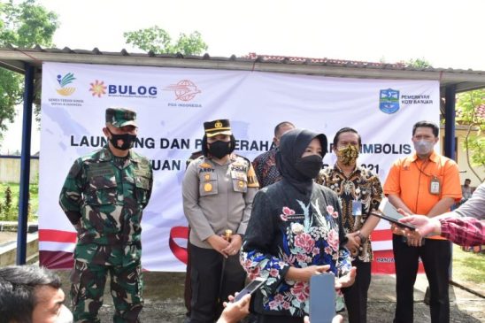 Kapolres Banjar Polda Jabar Hadiri Launching Penyaluran Bantuan Beras PPKM Darurat Tahun 2021