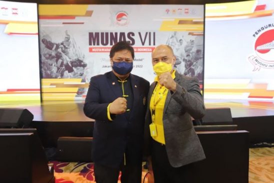 Hadiri Munas VII Wushu Indonesia, Ediwn Senjaya Dukung Airlangga Hartarto