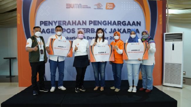 Penutup Tahun 2021, Pos Indonesia Beri Penghargaan O-Ranger Mobile dan Agen Pos Terbaik di  Jakarta