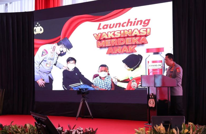 Launching Vaksinasi Merdeka Anak, Kapolri Upaya Menjaga Generasi Penerus Bangsa