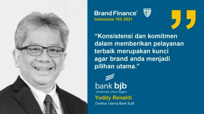 Berhasil Kelola Brand, bank bjb Raih Penghargaan Top 100 Most Valuable Brands