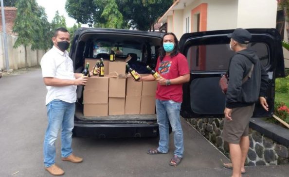 Polisi Sita Ratusan Botol Miras llegal di Majalengka