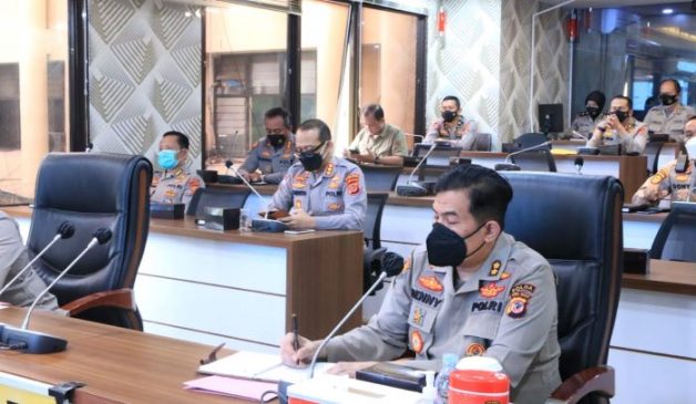 Waka Polda Jabar Pimpin Pelaksanaan Vicon Penyampaian Hasil Pengukuran ITK-O Tingkat Polda dan Jajaran