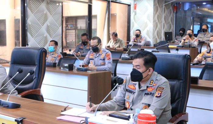 Waka Polda Jabar Pimpin Pelaksanaan Vicon Penyampaian Hasil Pengukuran ITK-O Tingkat Polda dan Jajaran