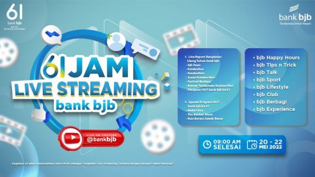 HUT bank bjb Akan Pecahkan Rekor MURI Melalui Live Streaming 61 Jam Non Stop