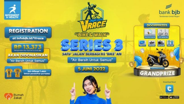bank bjb Gelar DigiCash VRace Bike & Walk Series 3 pada 5 Juni 2022 Mendatang