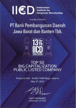 bank bjb Sabet Penghargaan Sebagai Top 50 Emiten dengan Kapitalisasi Pasar Terbesar