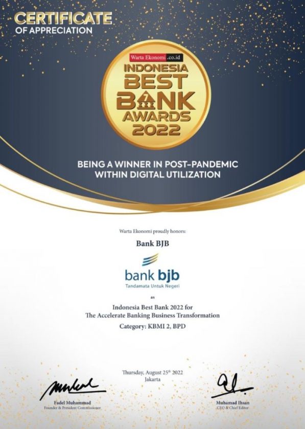 Konsisten Mengembangkan Layanan Digital, bank bjb Sabet Penghargaan Indonesia Best Bank Awards 2022 2