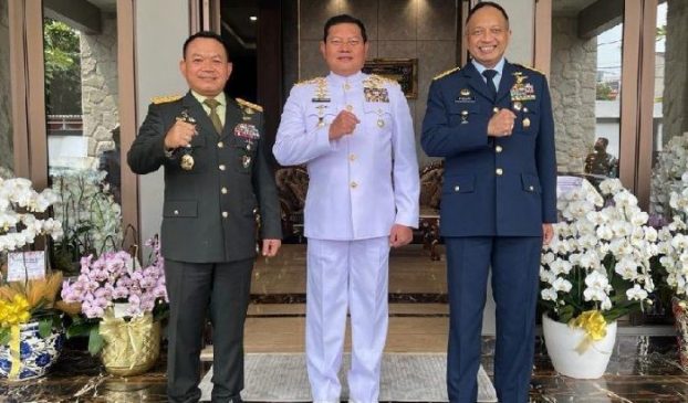 Tiga Pimpinan Matra TNI Diskusikan Terciptanya Stabilitas Nasional di Rumah KSAD