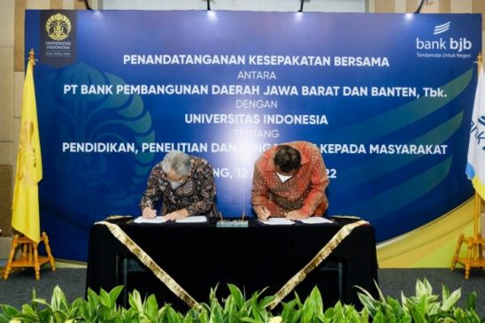 bank bjb-UI Tandatangani MoU Tentang Pendidikan, Penelitian dan Pengabdian Kepada Masyarakat
