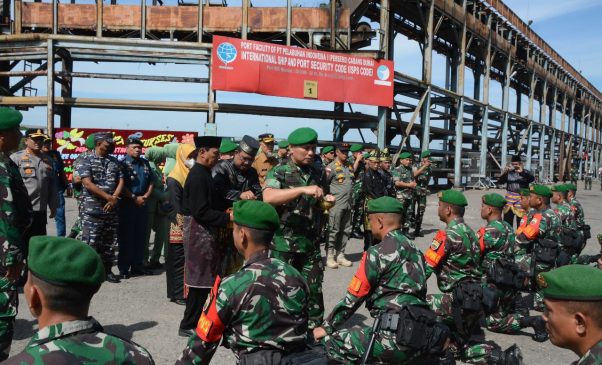 Pangdam I Bukit Barisan Pimpin Upacara Pemberangkatan Satgas Pamtas Yonif 132 BS Sektor Utara RI-PNG 2022