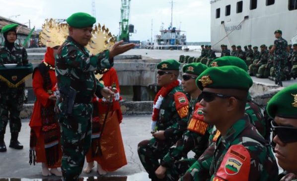 Pangdam I BB Sambut Purna Tugas Satgas Pamtas RI-PNG Yonif 123 RW