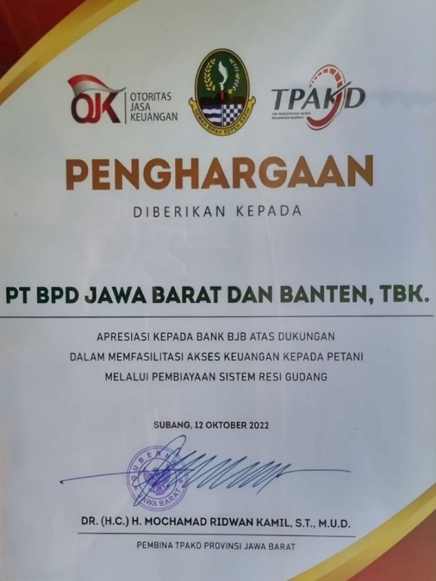 bank bjb Raih Penghargaan di Acara 'Panen Raya Benih Padi'2