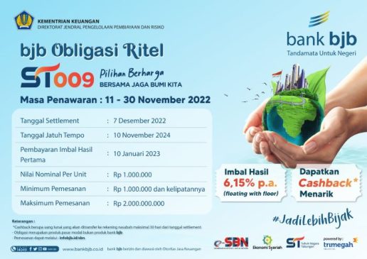 Pesan ST009 di bank bjb, dan Dapatkan Cashback Menarik!