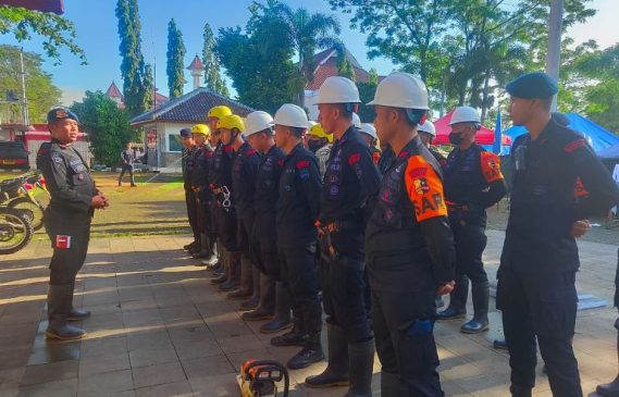 Sat Brimob Polda Jabar Laksanakan Apel Siaga Bencana Gempa Bumi Cianjur