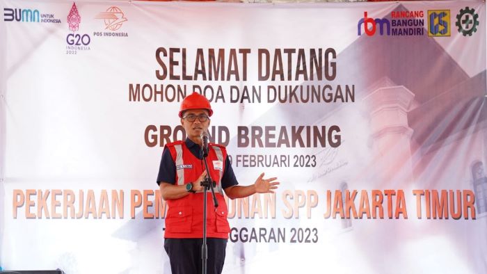 Dirut Pos Indonesia Lakukan Groundbreaking Proyek SPP Jakarta Timur