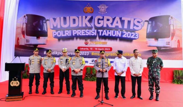 Kurangi Beban Jalan Tol dan Arteri, Kapolri Listyo Sigit Lepas 434 Bus Mudik Gratis Polri Presisi