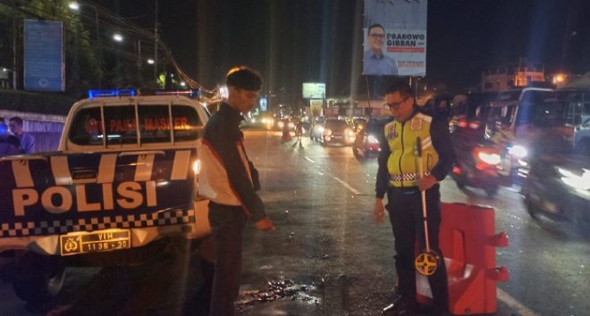 Polisi Gelar Olah TKP Laka Lantas yang Akibatkan Pengendara Motor Meninggal Dunia
