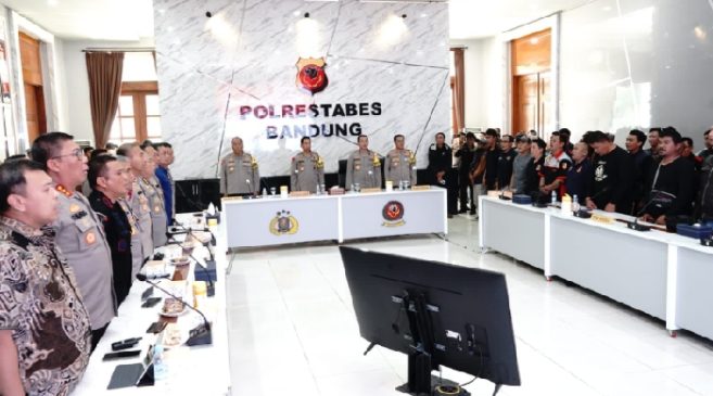 Polda Jabar Gelar Rilis Akhir Tahun 2023 di Mapolrestabes Bandung