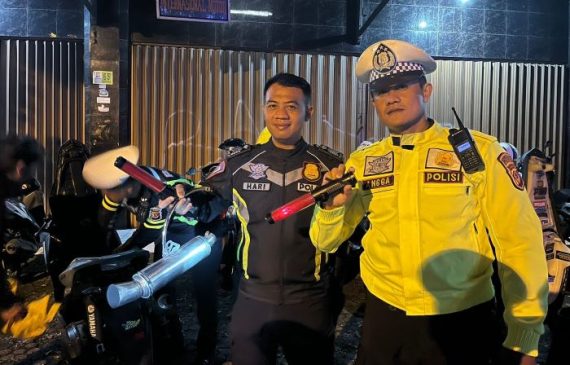 Ops Keselamatan Lodaya 2024, Polisi lakukan Penertiban Knalpot Tidak Sesuai Spesifikasi Teknis