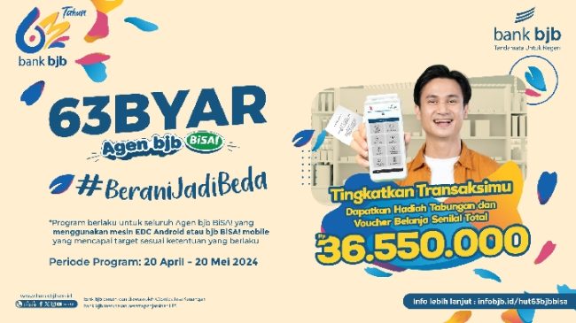 bank bjb Rayakan Ulang Tahun ke-63 dengan Program Gebyar Agen bjb BiSA!
