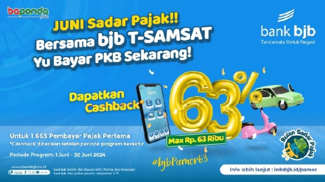 Program bjb Pamor 63 Berikan Cashback 63 Persen Kepada Nasabah yang Bayar Pajak Kendaraan