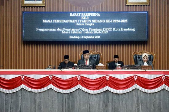 DPRD Kota Bandung Gelar Rapat Paripurna, Tetapkan Tiga Calon Pimpinan Dewan Periode 2024-2029