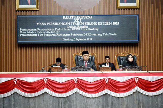 DPRD Kota Bandung Laksanakan Rapat Paripurna Penetapan Fraksi-Fraksi Periode 2024-2029