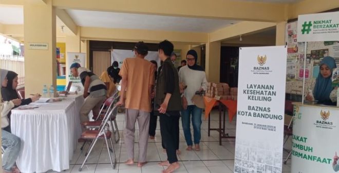 Kolaborasi BAZNAS Kota Bandung dan BAZNAS Jabar Gelar Program Yankesling di Pelataran Masjid Al-Hasan