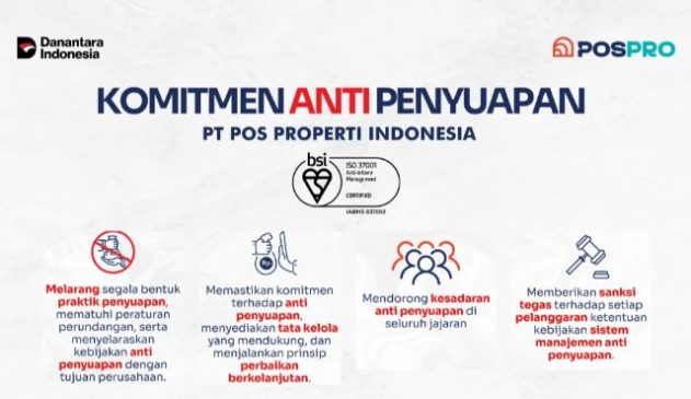 PT Pos Properti Indonesia Pastikan Seluruh Aktivitas Bisnis Terhindar dari Praktik Penyuapan