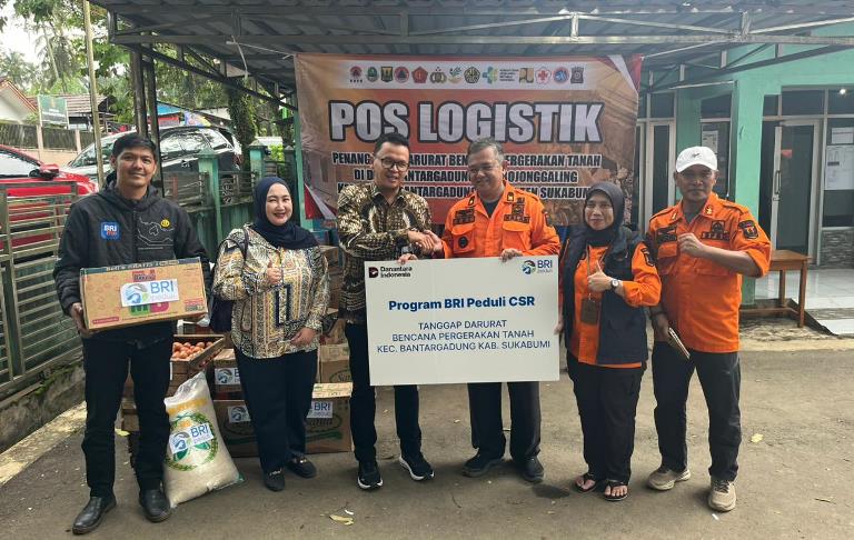 BRI Salurkan Bantuan Lanjutan bagi Korban Pergerakan Tanah di Bantargadung Sukabumi